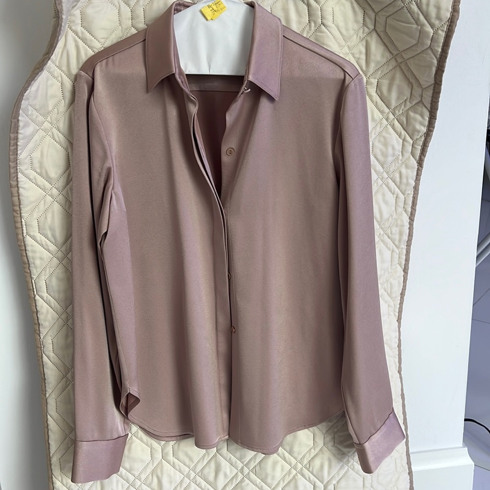 Alex Perry shirt blouse, taupe color, fits size Sm